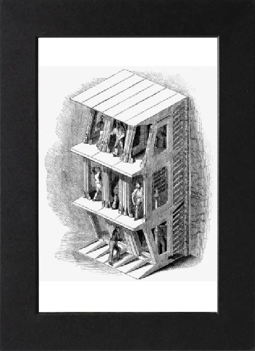 Impresión enmarcada : Escudo de tunel utilizado en la construcción del túnel del Támesis, Londres, 1842. Impresión enmarcada : Escudo de tunel utilizado en la construcción del túnel del Támesis, Londres, 1842.