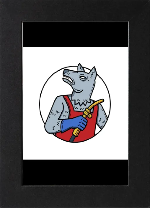 Impresión enmarcada : Ilustración en línea de un perro salvaje.