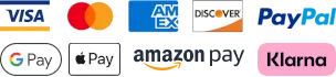 Aceptamos los principales métodos de pago para que pueda pagar lo que necesite de la forma que le resulte más cómoda.