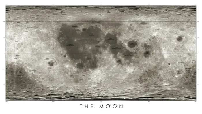 Impresión enmarcada : Mapa lunar