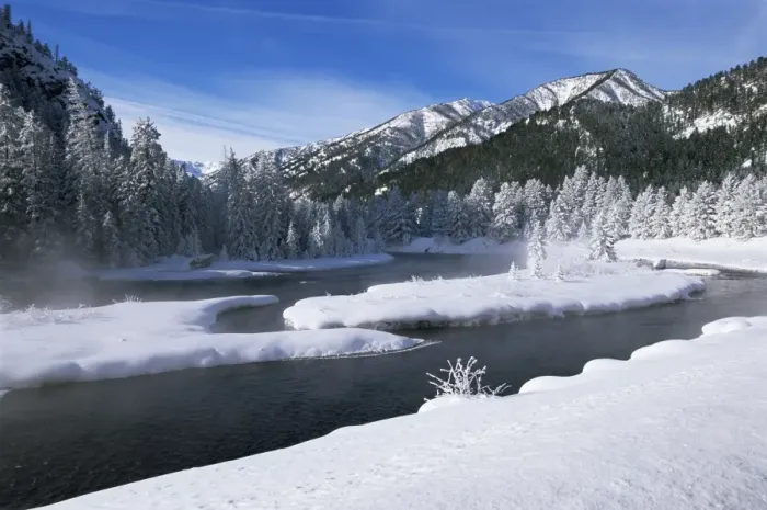 Impresión enmarcada : Río en invierno