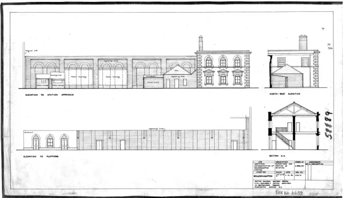 Impresión enmarcada : Estación de Wolverhampton Low Level, Acondicionamiento adicional, Alturas y secciones como existentes en 1952
