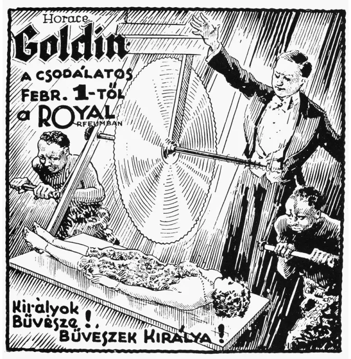 Impresión enmarcada : MAGIC BROADSIDE, c1925. Cartel, c1925, anunciando una actuación en Hungría en. Impresión enmarcada : MAGIC BROADSIDE, c1925. Cartel, c1925, anunciando una actuación en Hungría en.
