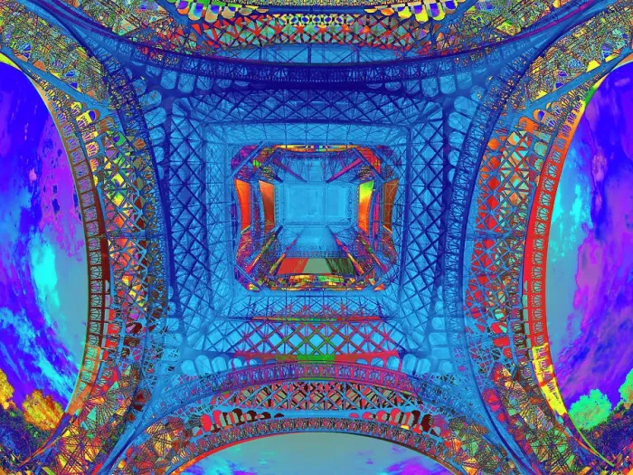 Impresión enmarcada : La Torre Eiffel, visualización abstracta.