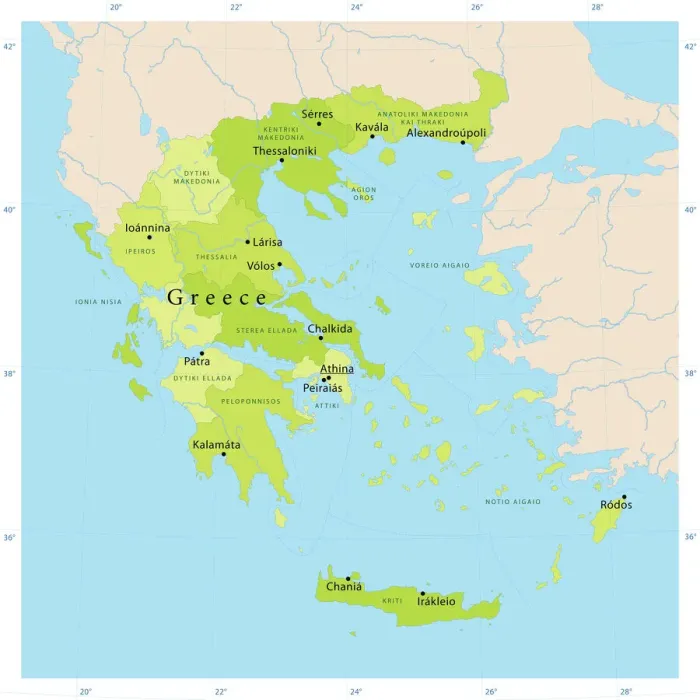 Impresión enmarcada : Mapa Vector de Grecia Impresión enmarcada : Mapa Vector de Grecia