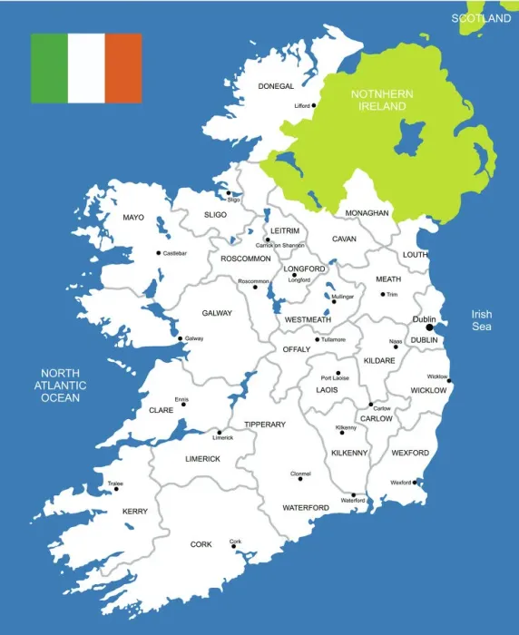 Impresión enmarcada : Mapa de Irlanda