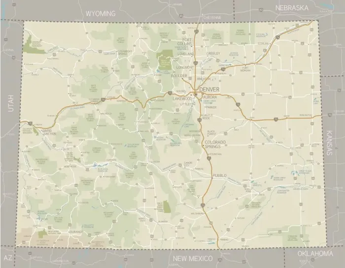 Impresión enmarcada : Mapa de Colorado Impresión enmarcada : Mapa de Colorado