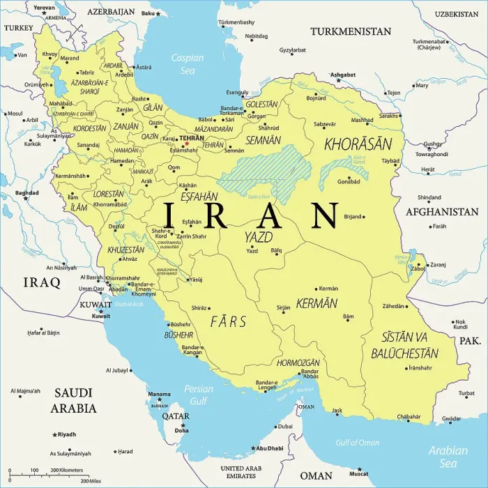 Impresión enmarcada : Mapa de Irán. Impresión enmarcada : Mapa de Irán.