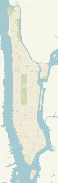 Impresión enmarcada : Mapa de Manhattan Impresión enmarcada : Mapa de Manhattan