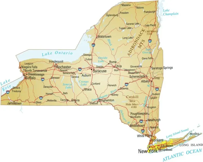 Impresión enmarcada : Mapa de Nueva York