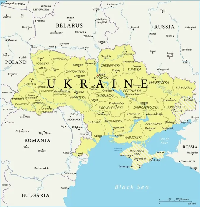 Impresión enmarcada : Mapa de Ucrania Impresión enmarcada : Mapa de Ucrania