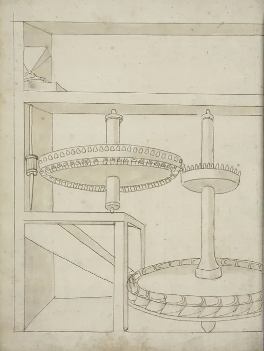 Impresión enmarcada : Folio 40 muela de agua horizontal Edificio y