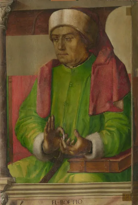 Impresión enmarcada : Boethius. Boecio. Encontrado en la Colección de Galleria nazionale delle Marche, Urbino Impresión enmarcada : Boethius. Boecio. Encontrado en la Colección de Galleria nazionale delle Marche, Urbino