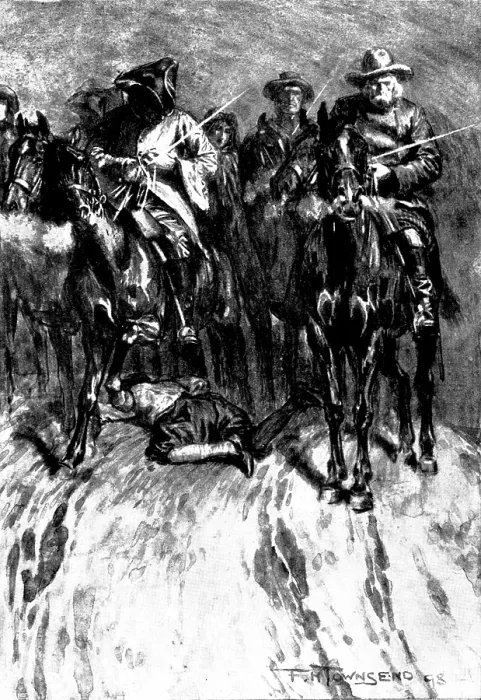 Impresión enmarcada : La Conversión de Christopher Ricroft, Bandido de la Carretera: Él...se desplomó boca abajo... 1898. Creador: Desconocido. Impresión enmarcada : La Conversión de Christopher Ricroft, Bandido de la Carretera: Él...se desplomó boca abajo... 1898. Creador: Desconocido.