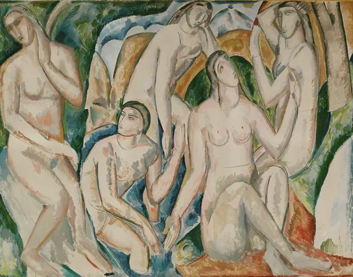 Impresión enmarcada : Las bañistas, c1908. Creador: Andre Derain
