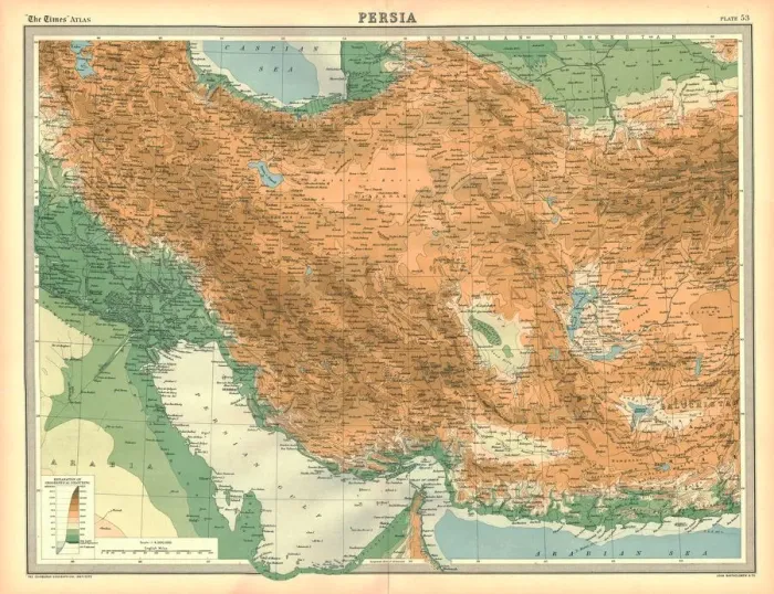 Impresión enmarcada : Mapa de Persia. Impresión enmarcada : Mapa de Persia.