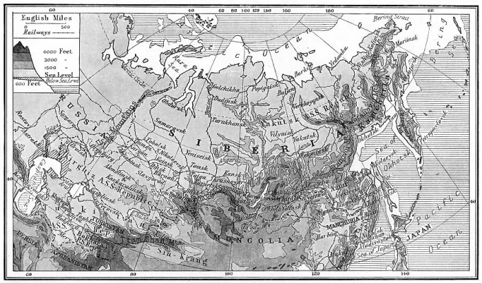 Impresión enmarcada : Mapa de Siberia, c1923.