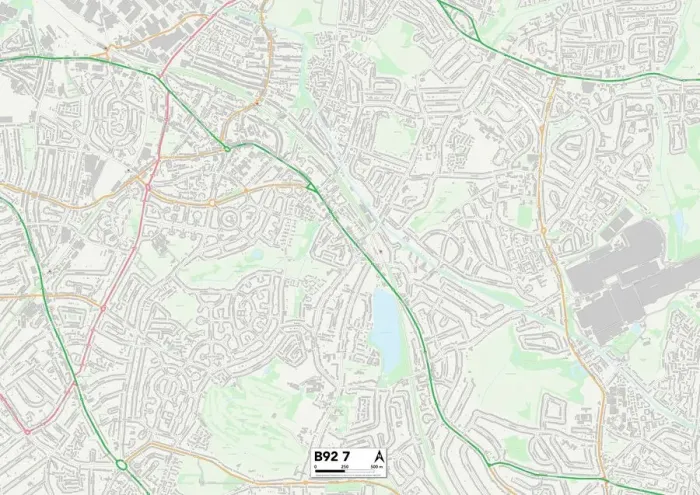 Impresión enmarcada : Solihull B92 7 Map Impresión enmarcada : Solihull B92 7 Map