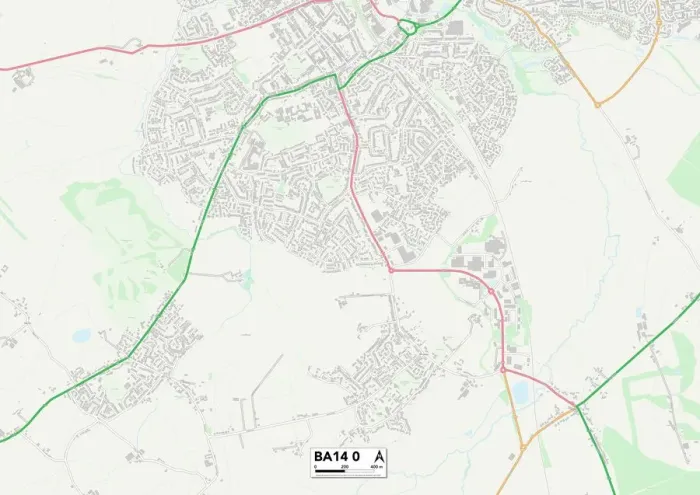 Impresión enmarcada : Mapa de Marketing de BA Bath, BA14 0