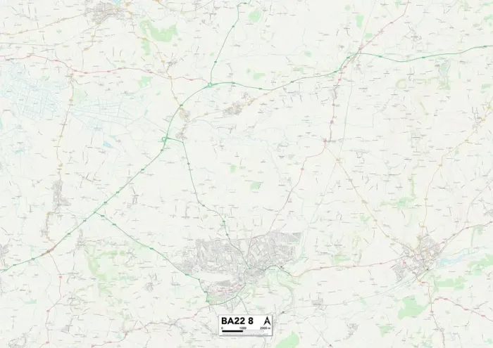 Impresión enmarcada : Mapa de Marketing de BA Bath, BA22 8 Impresión enmarcada : Mapa de Marketing de BA Bath, BA22 8