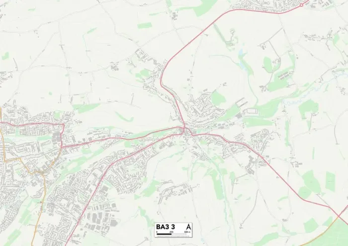 Impresión enmarcada : Mapa de Marketing de BA Bath, BA3 3