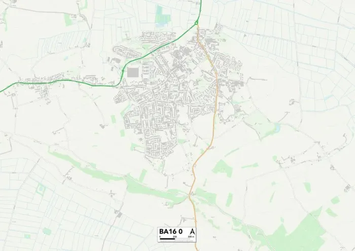 Impresión enmarcada : Mendip BA16 0 Map Impresión enmarcada : Mendip BA16 0 Map