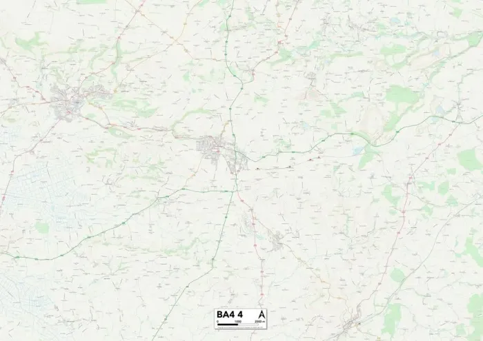 Impresión enmarcada : Mendip BA4 4 Map