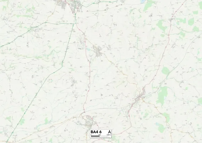 Impresión enmarcada : Mendip BA4 6 Map Impresión enmarcada : Mendip BA4 6 Map