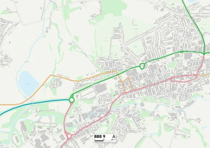 Impresión enmarcada : Pendle BB8 9 Map Impresión enmarcada : Pendle BB8 9 Map