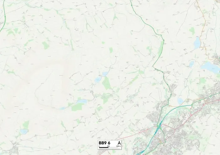 Impresión enmarcada : Pendle BB9 6 Map