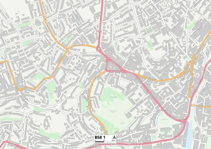 Impresión enmarcada : Bristol BS8 1 Map