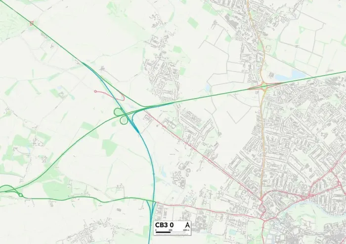 Impresión enmarcada : Cambridge CB3 0 Map Impresión enmarcada : Cambridge CB3 0 Map
