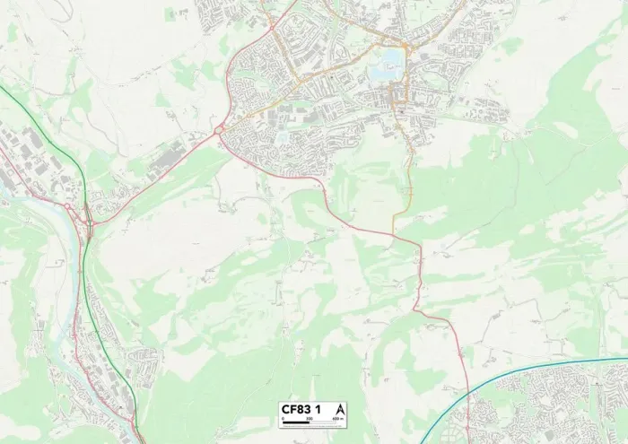 Impresión enmarcada : CF83 1 Map de Caerphilly