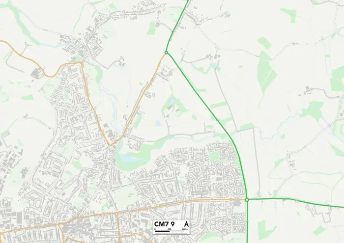 Impresión enmarcada : Braintree CM7 9 Map