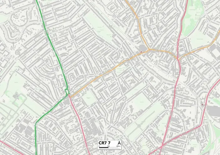 Impresión enmarcada : Croydon CR7 7 Map