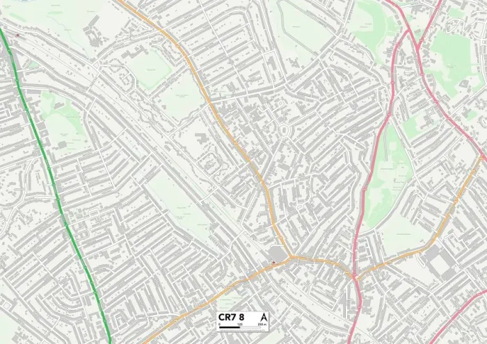 Impresión enmarcada : Croydon CR7 8 Map