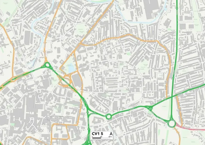 Impresión enmarcada : Coventry CV1 5 Map Impresión enmarcada : Coventry CV1 5 Map