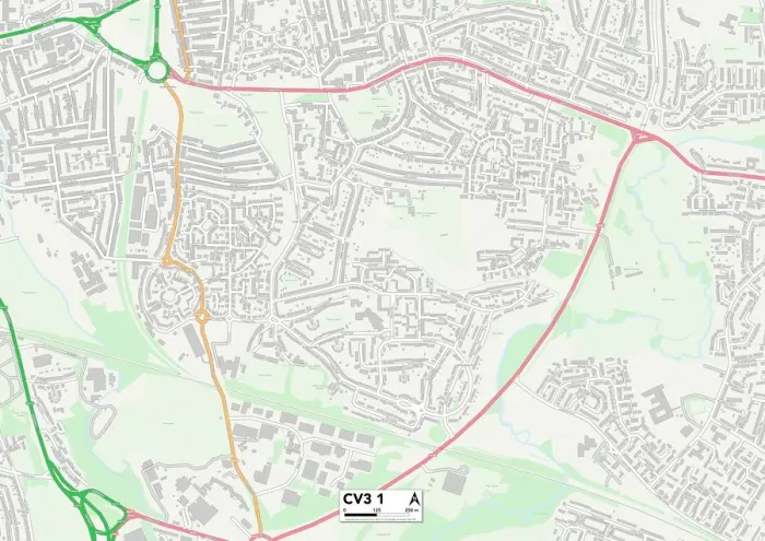 Impresión enmarcada : Coventry CV3 1 Map
