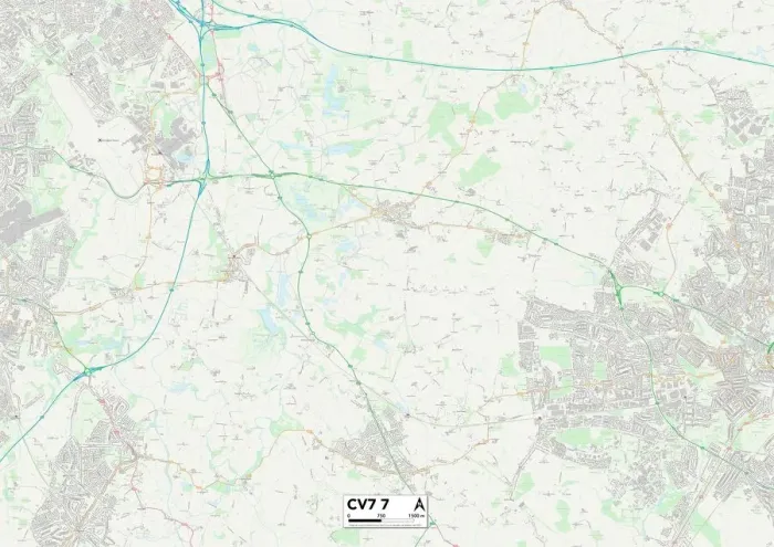 Impresión enmarcada : Coventry CV7 7 Map Impresión enmarcada : Coventry CV7 7 Map