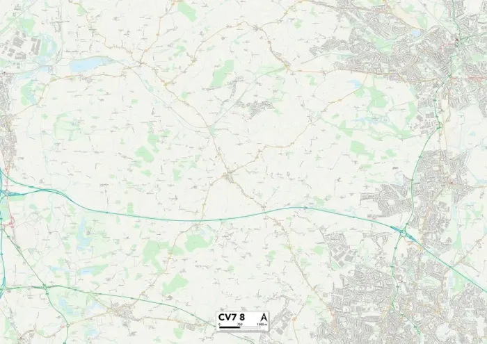 Impresión enmarcada : Coventry CV7 8 Map Impresión enmarcada : Coventry CV7 8 Map