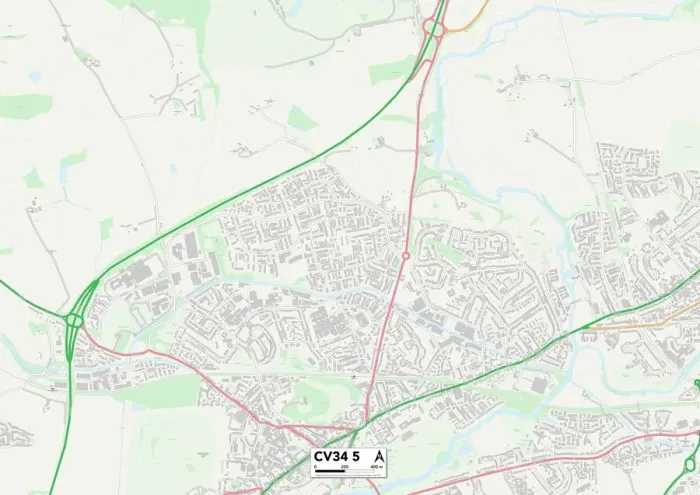 Impresión enmarcada : Warwick CV34 5 Map