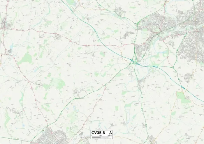 Impresión enmarcada : Warwick CV35 8 Map Impresión enmarcada : Warwick CV35 8 Map