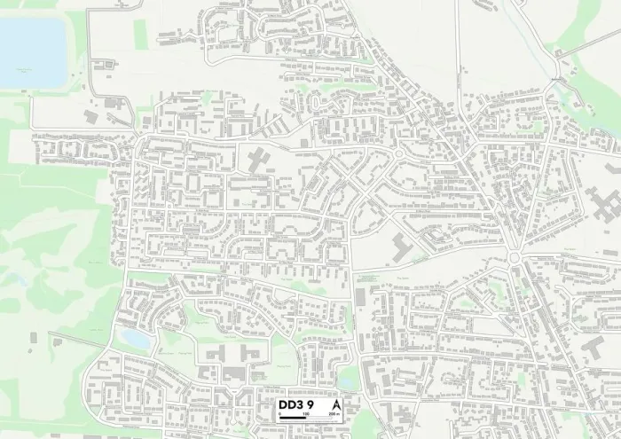Impresión enmarcada : Dundee DD3 9 Map