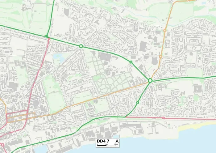 Impresión enmarcada : Dundee DD4 7 Map Impresión enmarcada : Dundee DD4 7 Map