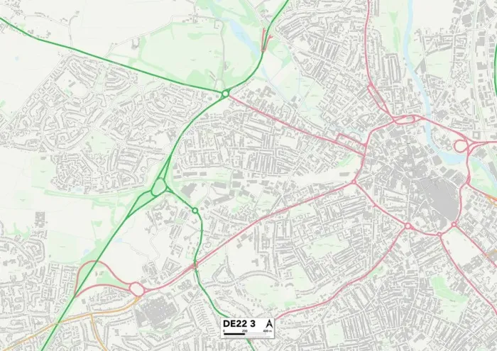 Impresión enmarcada : Derby DE22 3 Map