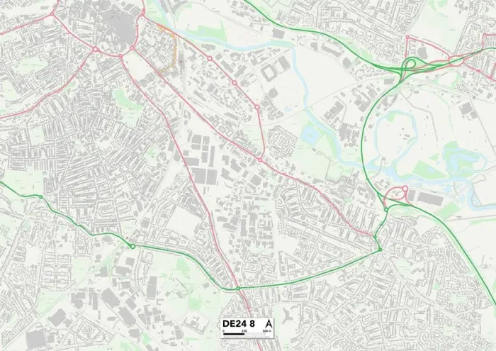 Impresión enmarcada : Derby DE24 8 Map