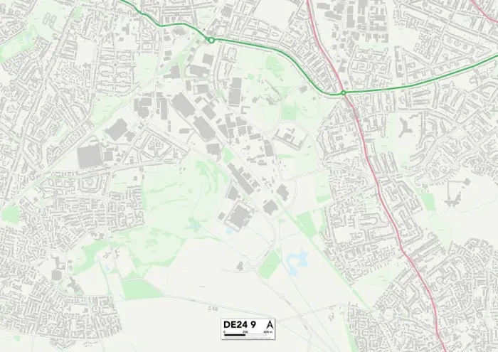 Impresión enmarcada : Derby DE24 9 Map