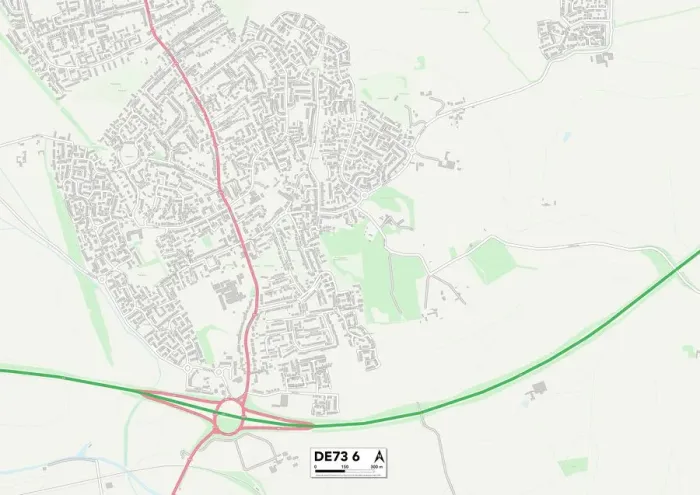 Impresión enmarcada : Derby DE73 6 Map