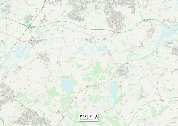 Impresión enmarcada : Derby DE73 7 Map