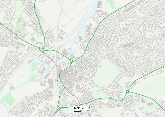 Impresión enmarcada : Doncaster DN1 2 Map